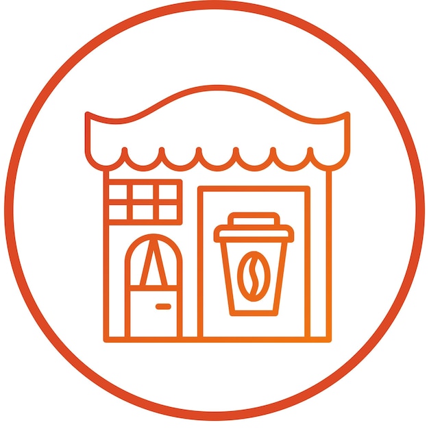 Diseño vectorial Estilo del icono de la cafetería