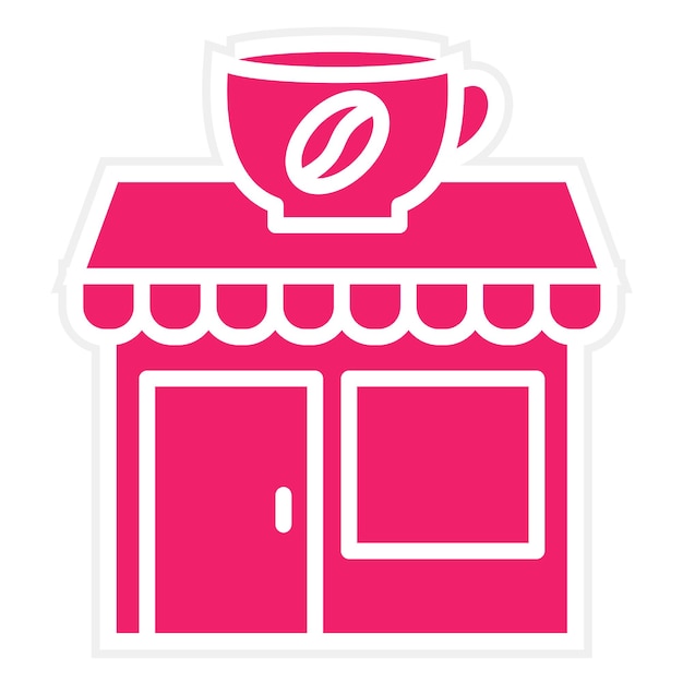 Diseño vectorial Estilo del icono de la cafetería