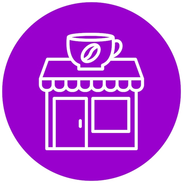Diseño vectorial Estilo del icono de la cafetería