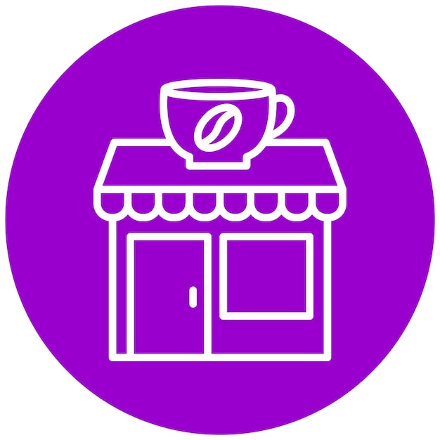 Diseño vectorial Estilo del icono de la cafetería