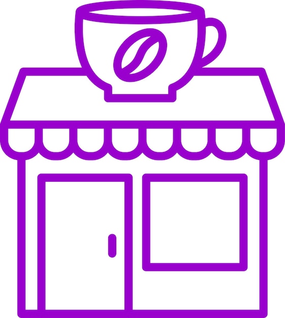 Diseño vectorial Estilo del icono de la cafetería