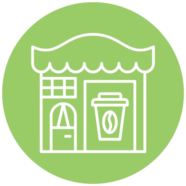 Diseño vectorial Estilo del icono de la cafetería