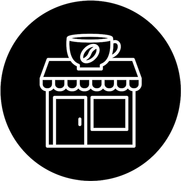 Diseño vectorial Estilo del icono de la cafetería