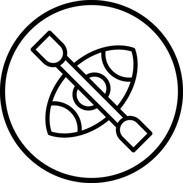 Diseño vectorial del estilo del icono del caiaque