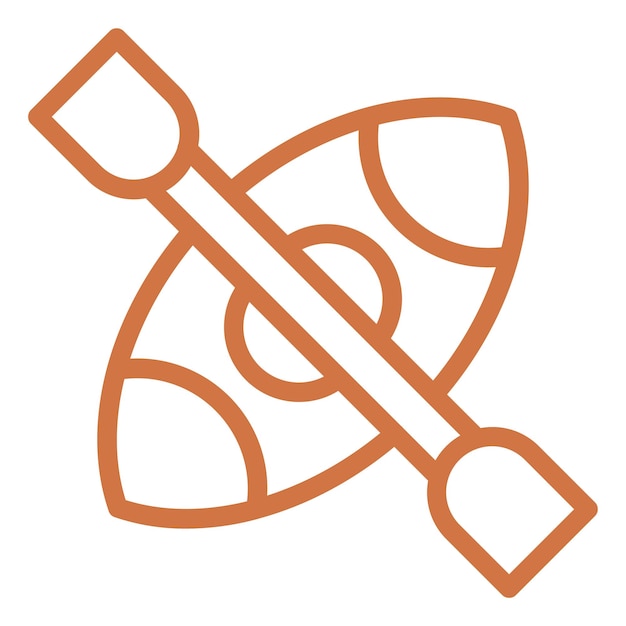 Diseño vectorial del estilo del icono del caiaque