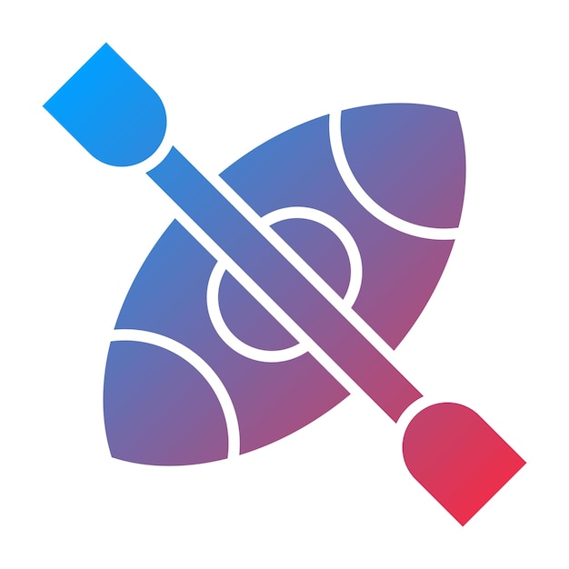 Diseño vectorial del estilo del icono del caiaque