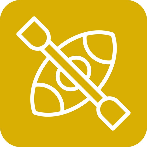 Diseño vectorial del estilo del icono del caiaque