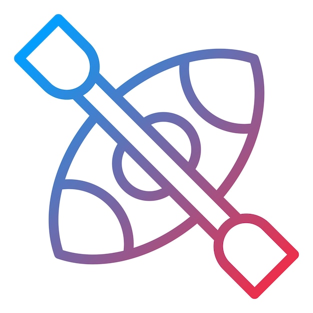 Diseño vectorial del estilo del icono del caiaque