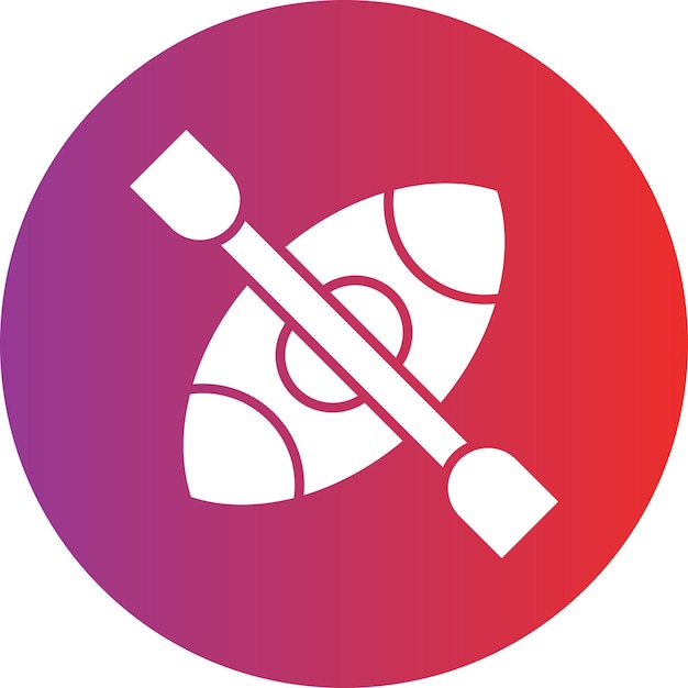 Diseño vectorial del estilo del icono del caiaque