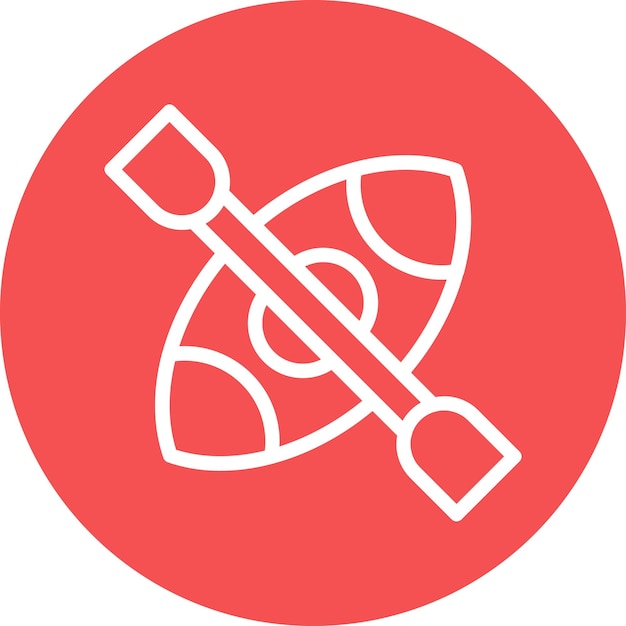 Diseño vectorial del estilo del icono del caiaque