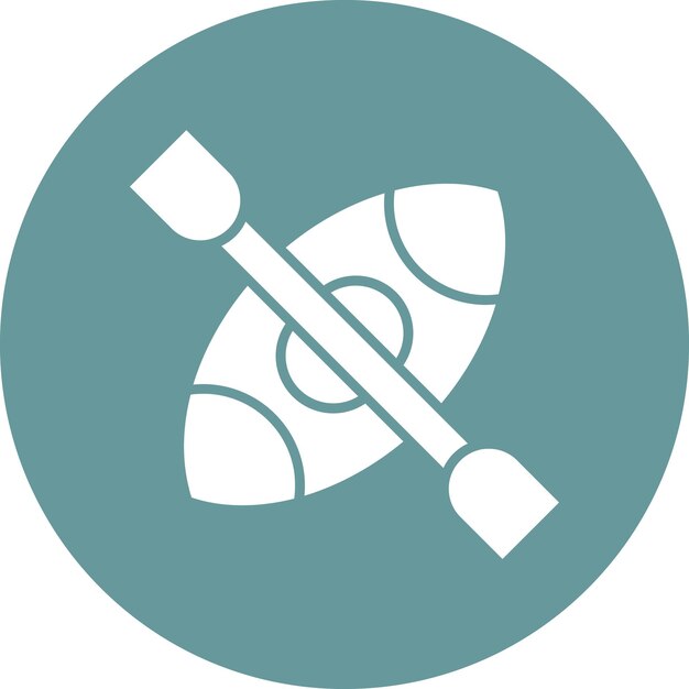 Diseño vectorial del estilo del icono del caiaque
