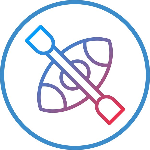 Diseño vectorial del estilo del icono del caiaque