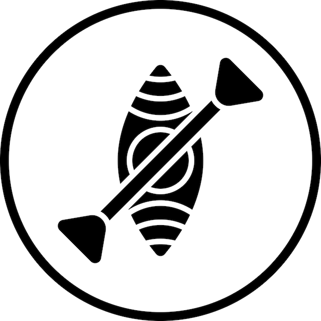 Vector diseño vectorial del estilo del icono del caiaque