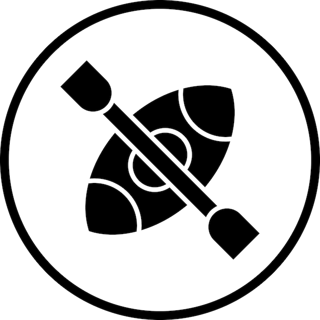 Diseño vectorial del estilo del icono del caiaque