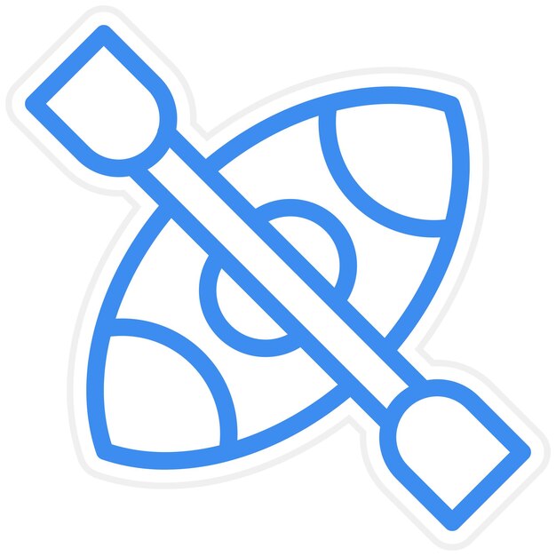 Diseño vectorial del estilo del icono del caiaque