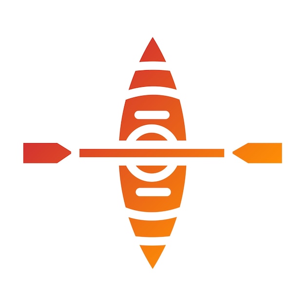 Diseño vectorial del estilo del icono del caiaque