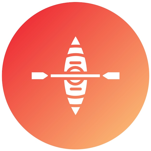 Diseño vectorial del estilo del icono del caiaque