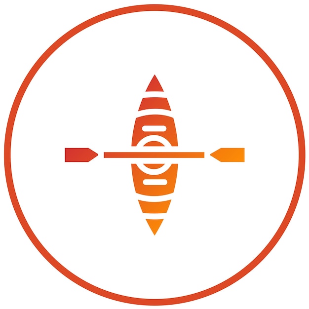 Diseño vectorial del estilo del icono del caiaque