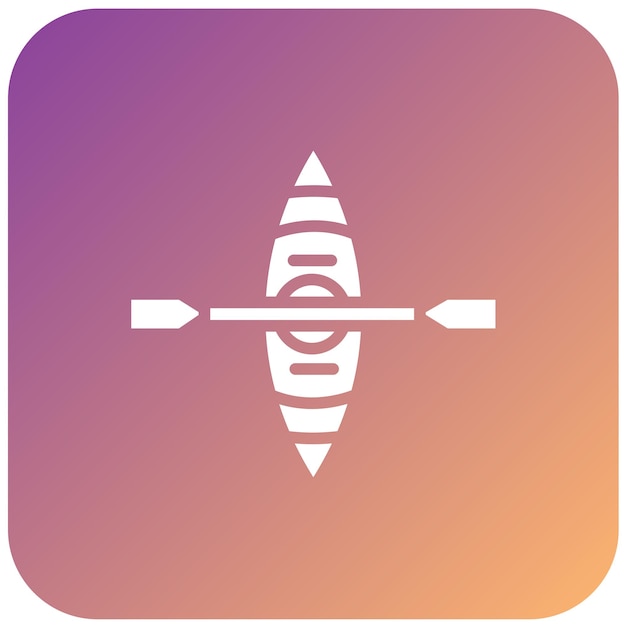 Diseño vectorial del estilo del icono del caiaque