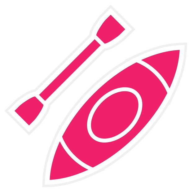 Diseño vectorial del estilo del icono del caiaque