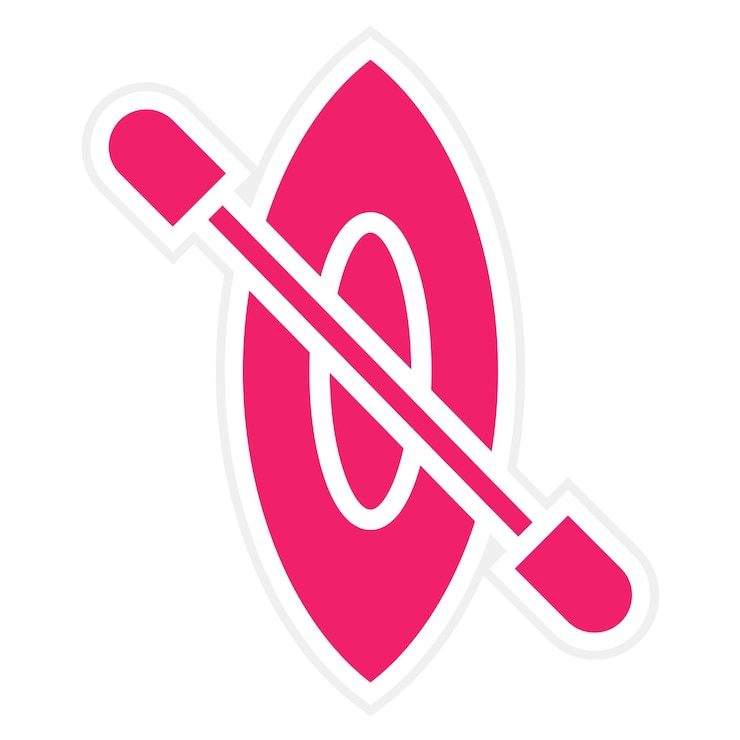 Vector diseño vectorial de estilo de icono de caiaque