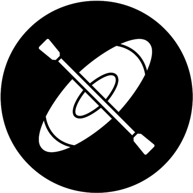 Diseño vectorial del estilo del icono del caiaque