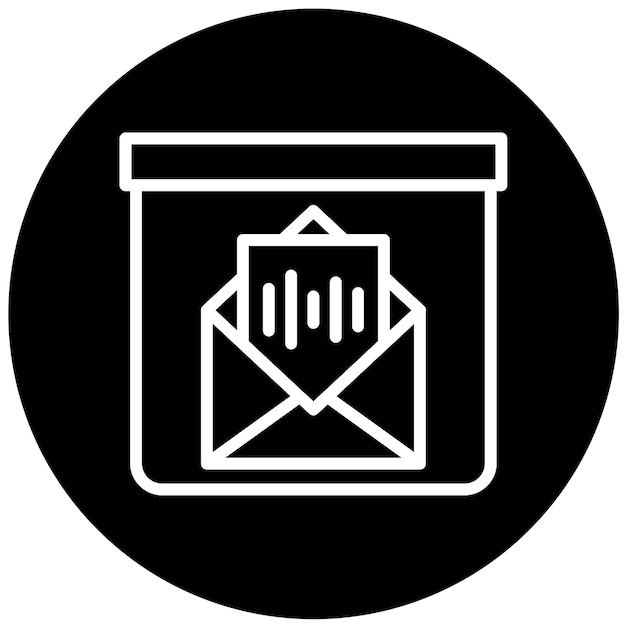 Diseño vectorial del estilo del icono de la caja de correo de voz