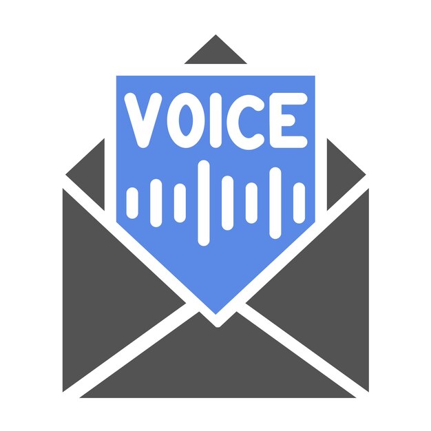 Diseño vectorial del estilo del icono de la caja de correo de voz