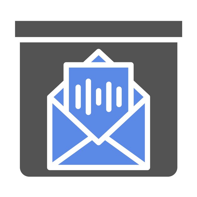 Diseño vectorial del estilo del icono de la caja de correo de voz