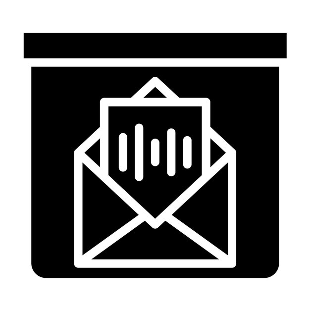Diseño vectorial del estilo del icono de la caja de correo de voz