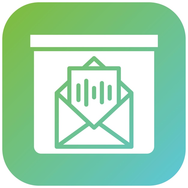Diseño vectorial del estilo del icono de la caja de correo de voz