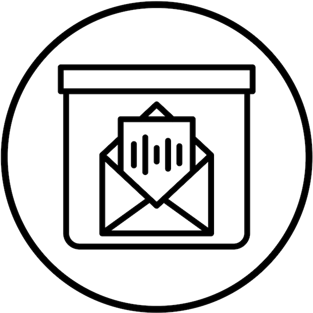 Diseño vectorial del estilo del icono de la caja de correo de voz