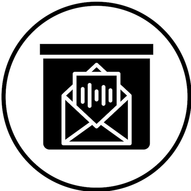 Diseño vectorial del estilo del icono de la caja de correo de voz
