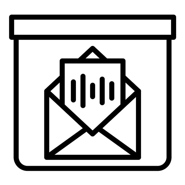 Diseño vectorial del estilo del icono de la caja de correo de voz