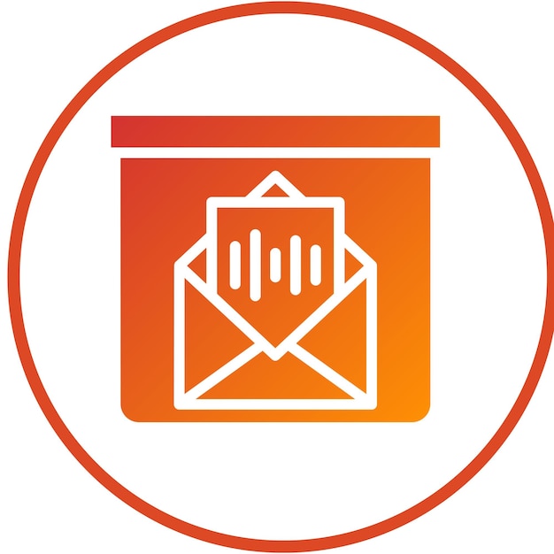 Diseño vectorial del estilo del icono de la caja de correo de voz