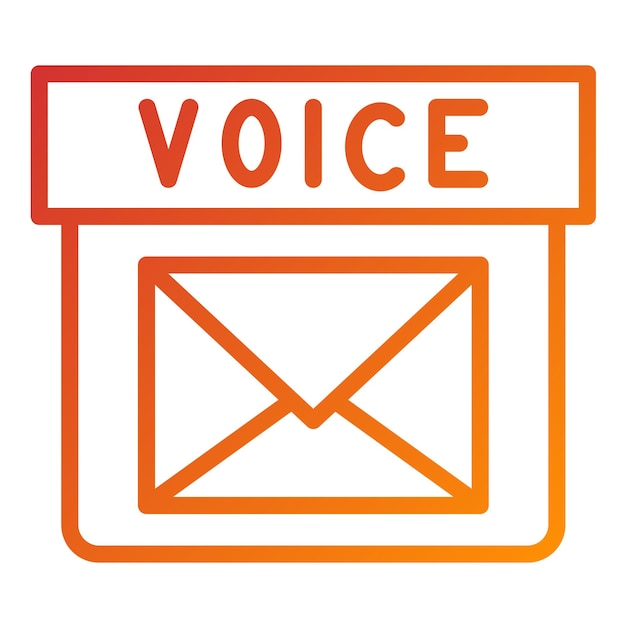 Diseño vectorial del estilo del icono de la caja de correo de voz