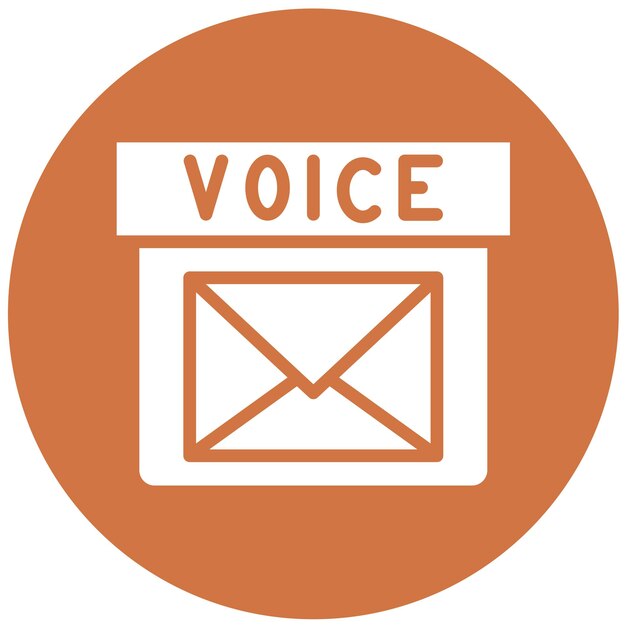 Diseño vectorial del estilo del icono de la caja de correo de voz