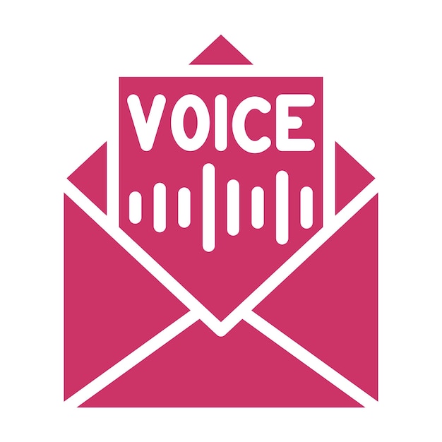 Diseño vectorial del estilo del icono de la caja de correo de voz