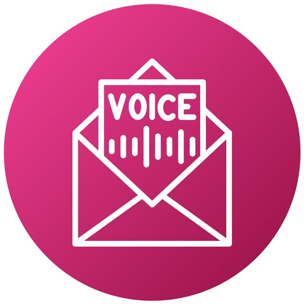 Diseño vectorial del estilo del icono de la caja de correo de voz