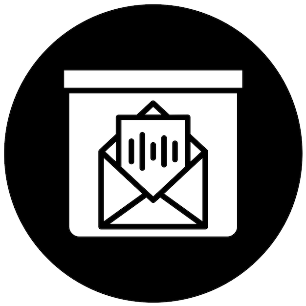Diseño vectorial del estilo del icono de la caja de correo de voz