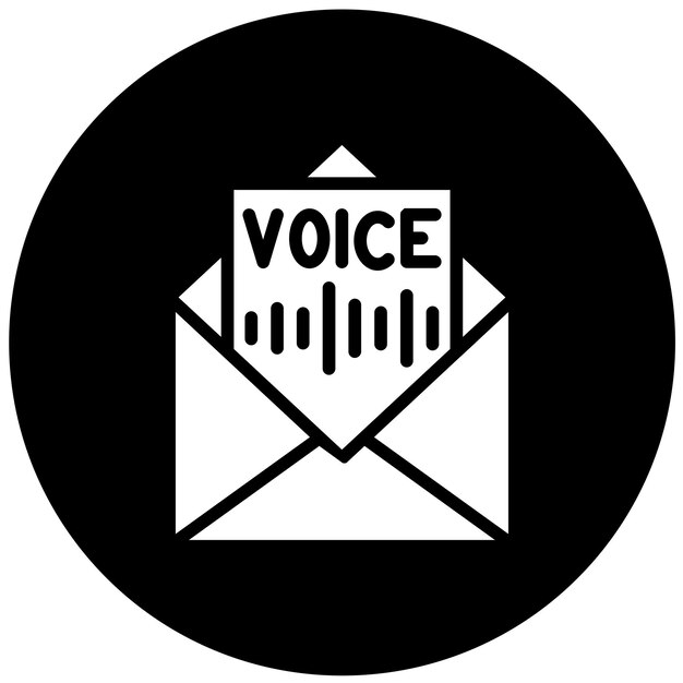 Diseño vectorial del estilo del icono de la caja de correo de voz