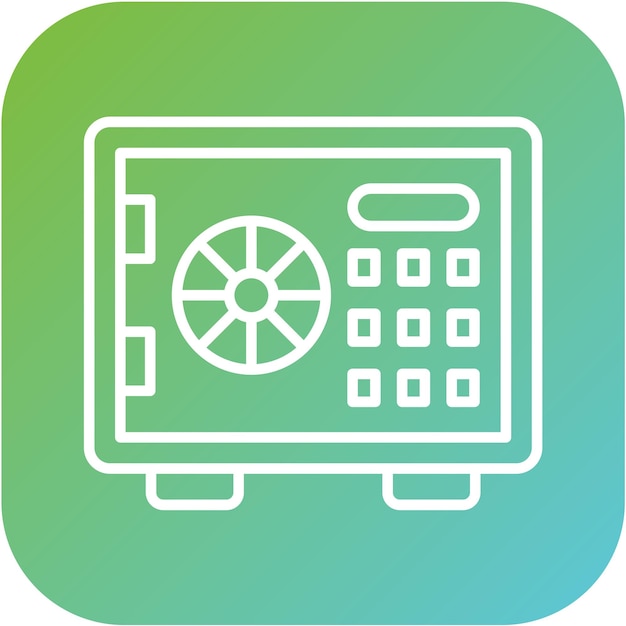 Diseño vectorial Estilo de icono de la caja fuerte