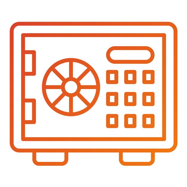 Diseño vectorial Estilo de icono de la caja fuerte