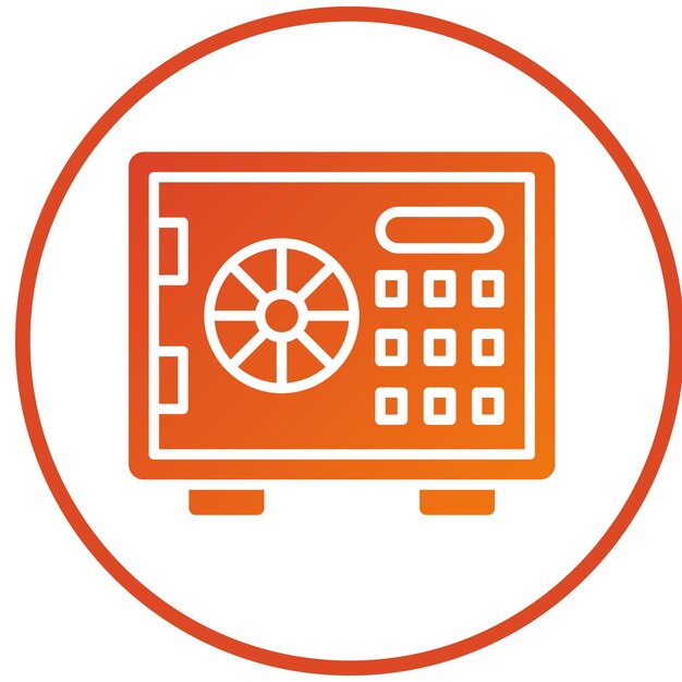 Diseño vectorial Estilo de icono de la caja fuerte