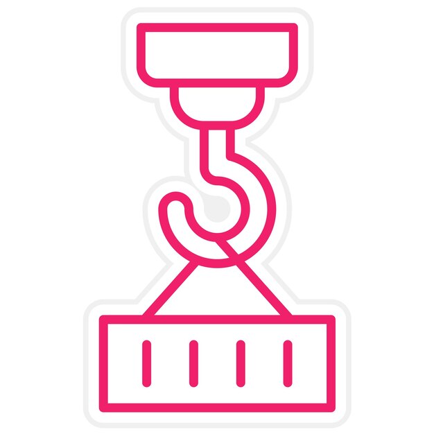 Diseño vectorial Estilo del icono de la caja de grúas