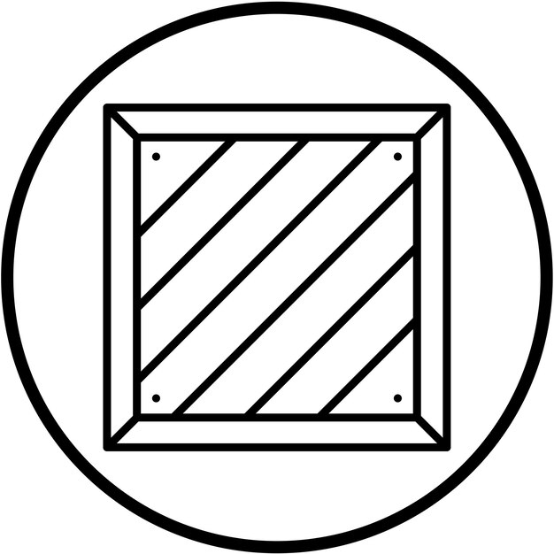 Diseño vectorial Estilo de icono de caja de madera
