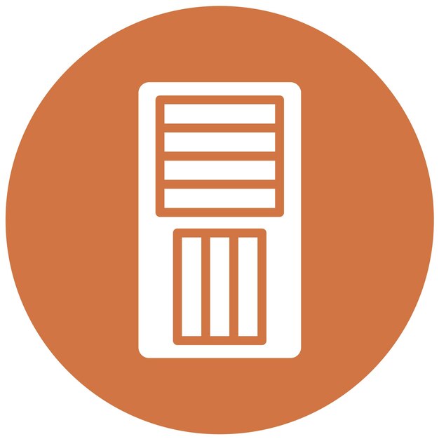 Diseño vectorial Estilo del icono de la caja de la torre media