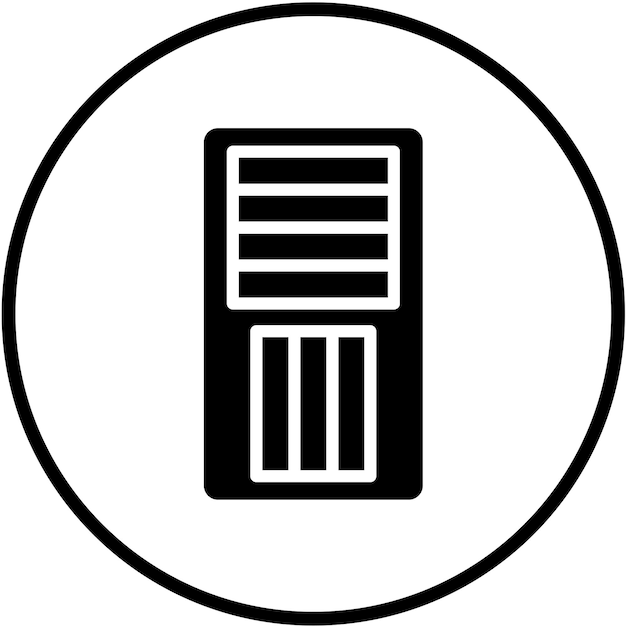 Diseño vectorial Estilo del icono de la caja de la torre media
