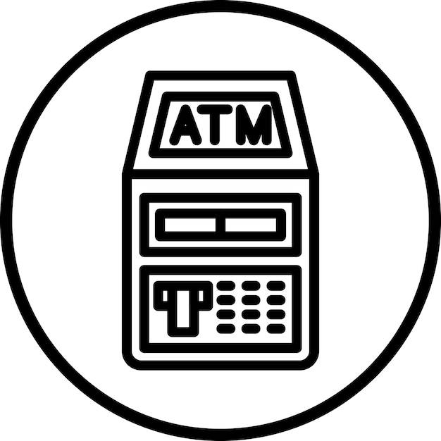 Diseño vectorial del estilo del icono del cajero automático