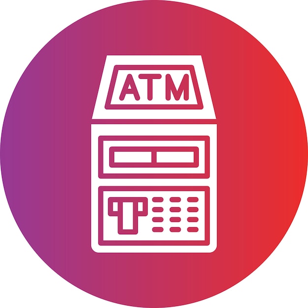 Diseño vectorial del estilo del icono del cajero automático